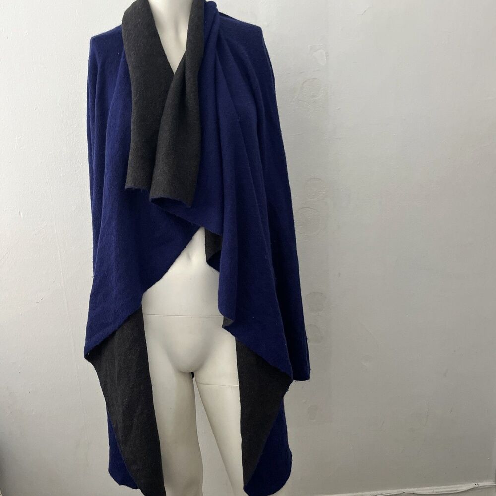 Eileen Fisher Waterfall Sweater XL Organic Cotton blend Purple Winter Lagenlook